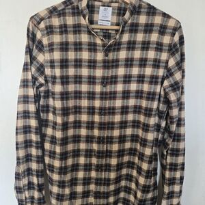 Japan GAP Men's Plaid Shirt - Brown and Black
